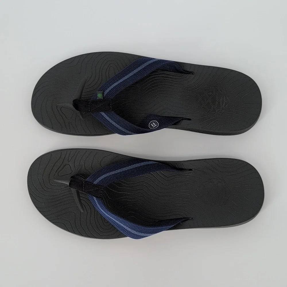 Stio Flip Flop Thong Sandals | Men's Size 11 | Black Navy Blue Rubber Summer